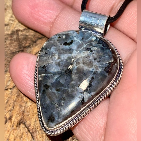 Larvikite Feldspar Pendant 2” - Picture 5 of 11